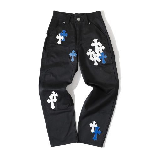 CHROME HEARTS クロスデニムパンツ ブラックホワイトブルー