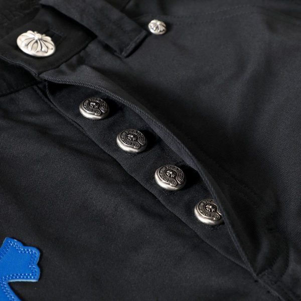 CHROME HEARTS クロスデニムパンツ ブラックホワイトブルー