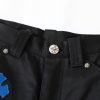 CHROME HEARTS クロスデニムパンツ ブラックホワイトブルー