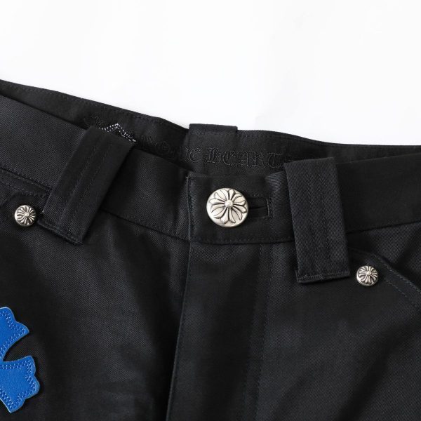 CHROME HEARTS クロスデニムパンツ ブラックホワイトブルー