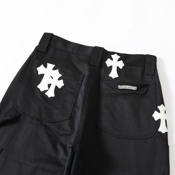 CHROME HEARTS クロスデニムパンツ ブラックホワイトブルー