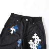 CHROME HEARTS クロスデニムパンツ ブラックホワイトブルー