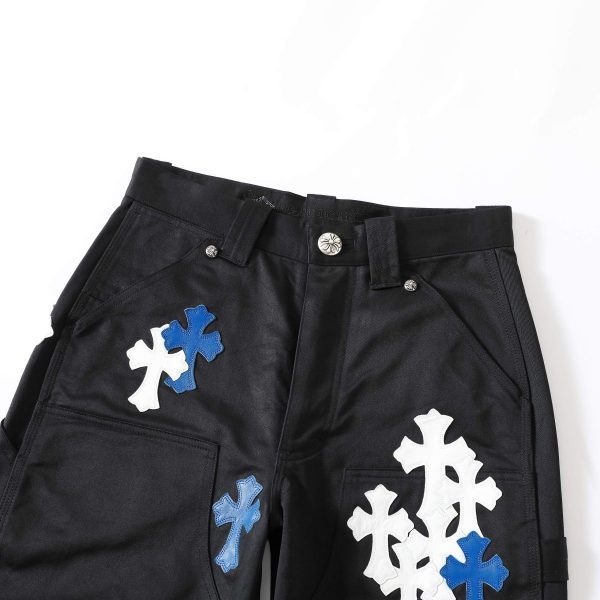 CHROME HEARTS クロスデニムパンツ ブラックホワイトブルー