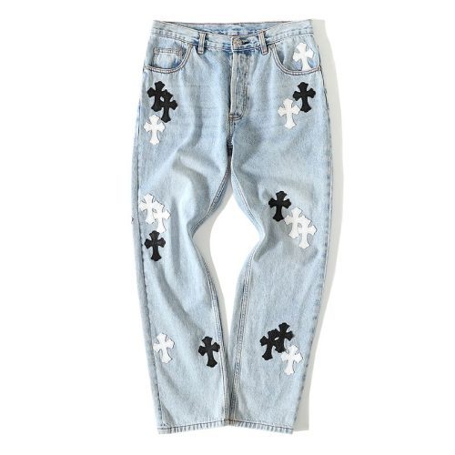 CHROME HEARTS クロスデニムパンツ ライトブルー