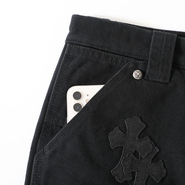 13434572972281558 CHROME HEARTS クロスデニムカーゴパンツ ブラック