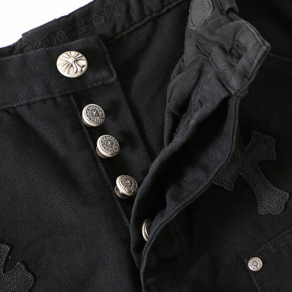 13434572975303659 CHROME HEARTS クロスデニムカーゴパンツ ブラック