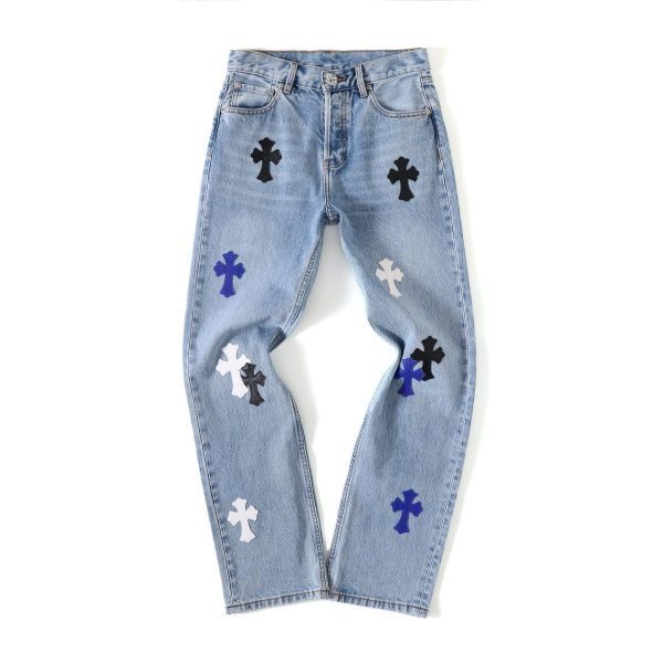 13434572999614723 CHROME HEARTS クロスデニムパンツ デニムブルー