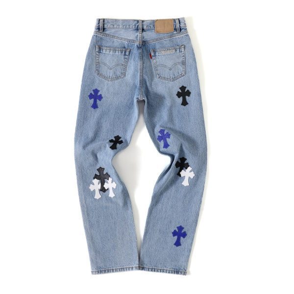 13434573001724200 CHROME HEARTS クロスデニムパンツ デニムブルー