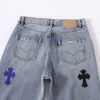 13434573012193052 CHROME HEARTS クロスデニムパンツ デニムブルー