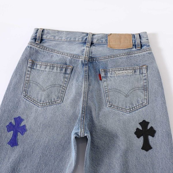 13434573012193052 CHROME HEARTS クロスデニムパンツ デニムブルー