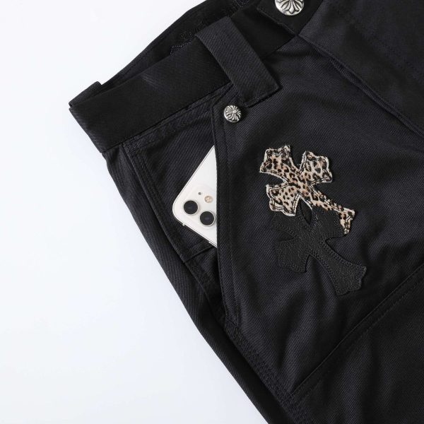 13434573153531409 CHROME HEARTS クロスデニムカーゴパンツ ブラック