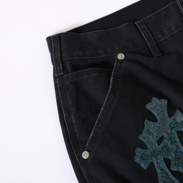 13434573263924732 CHROME HEARTS クロスデニムパンツ ブラック