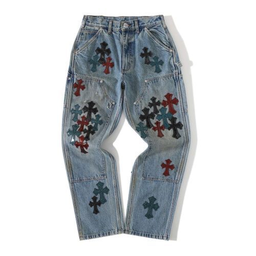 CHROME HEARTS クロスデニムパンツ ブルー
