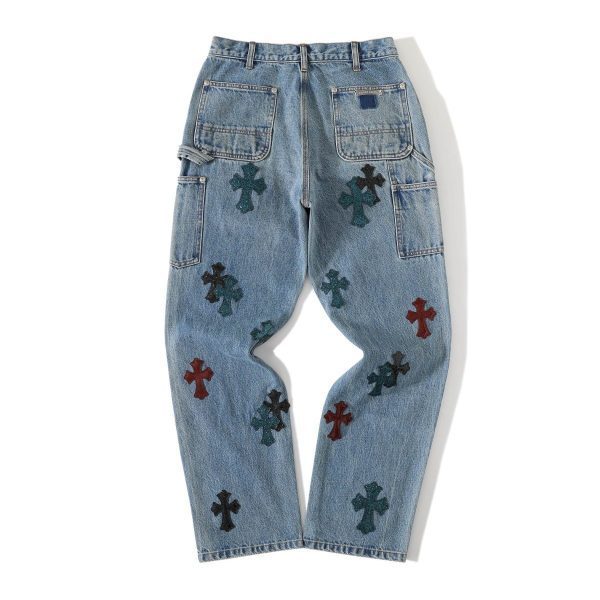 CHROME HEARTS クロスデニムパンツ ブルー