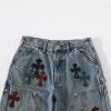 CHROME HEARTS クロスデニムパンツ ブルー