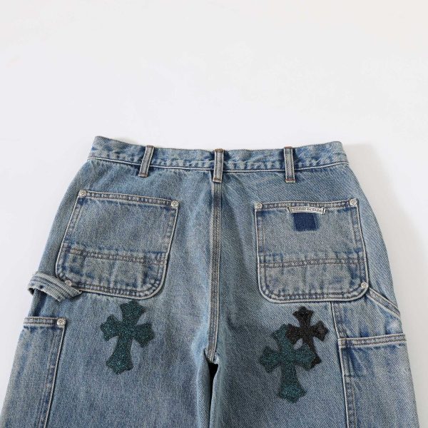 CHROME HEARTS クロスデニムパンツ ブルー
