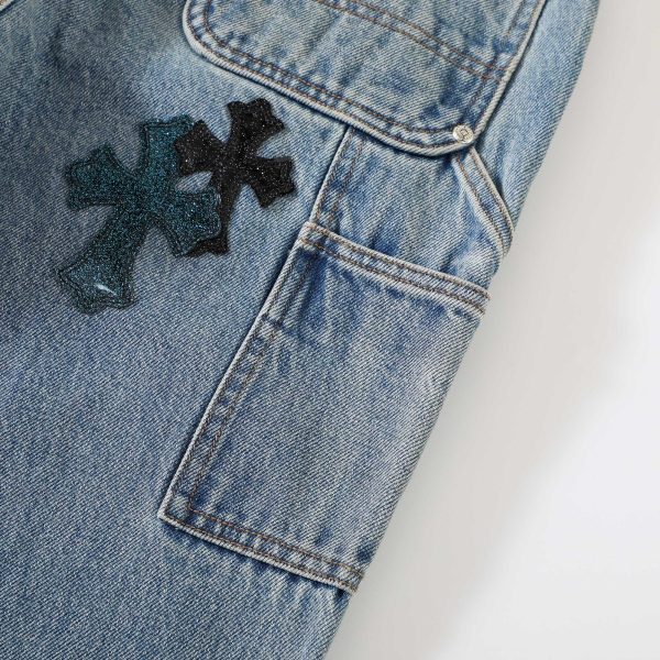 CHROME HEARTS クロスデニムパンツ ブルー
