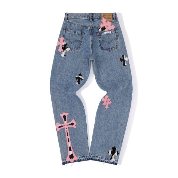 CHROME HEARTS クロスデニムパンツ ブルー