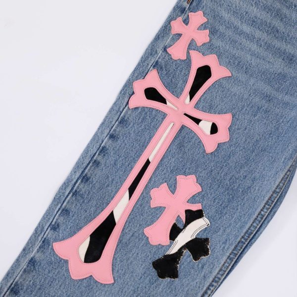 CHROME HEARTS クロスデニムパンツ ブルー