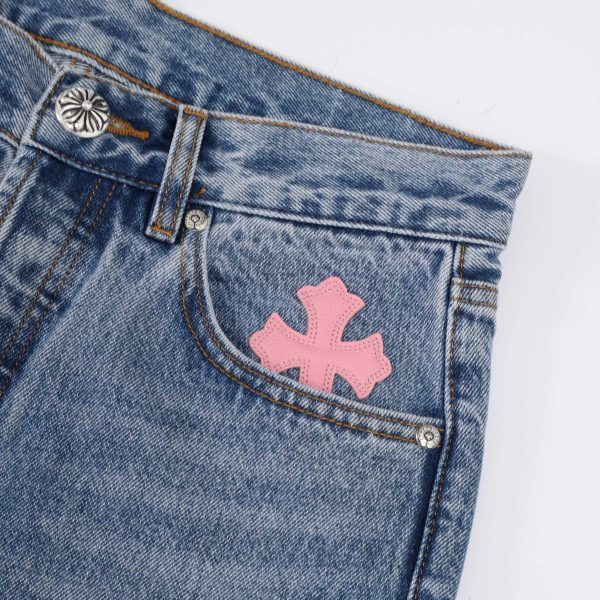 CHROME HEARTS クロスデニムパンツ ブルー
