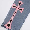CHROME HEARTS クロスデニムパンツ ブルー
