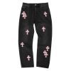 13434573640539195 CHROME HEARTS クロスデニムパンツ ブラック