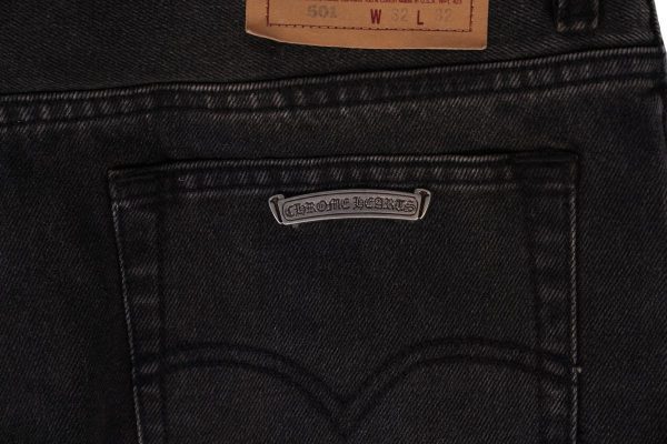 13434573655275024 CHROME HEARTS クロスデニムパンツ ブラック