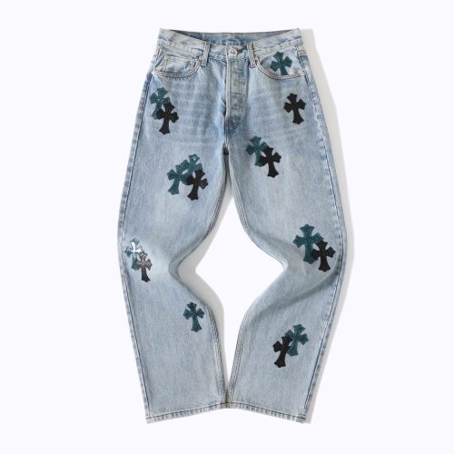 CHROME HEARTS クロスデニムパンツ ブルー