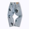 CHROME HEARTS クロスデニムパンツ ブルー