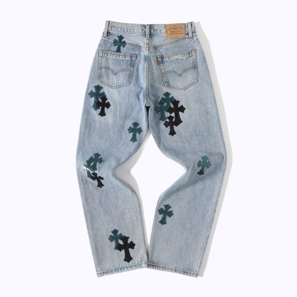 CHROME HEARTS クロスデニムパンツ ブルー