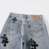 CHROME HEARTS クロスデニムパンツ ブルー