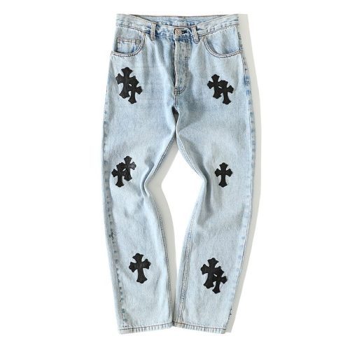 CHROME HEARTS クロスデニムパンツ ブルー