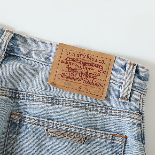 CHROME HEARTS クロスデニムパンツ ブルー