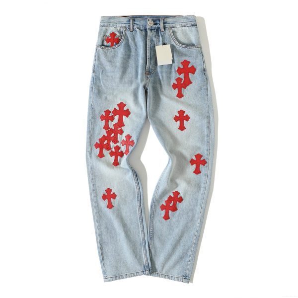 CHROME HEARTS ウォッシュドストレートデニム ブルー
