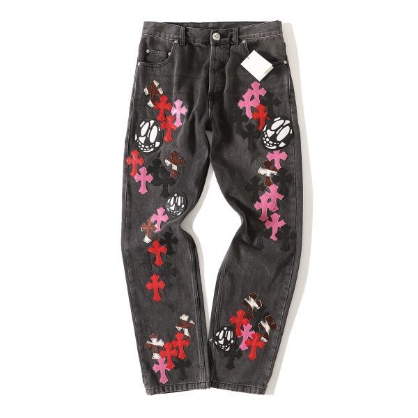 13434616260405002 CHROME HEARTS グラフィティデニムパンツ ダークグレー