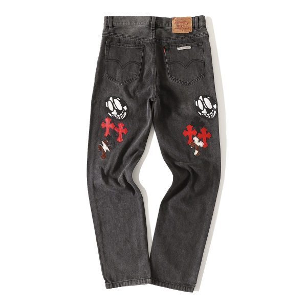 13434616261871392 CHROME HEARTS グラフィティデニムパンツ ダークグレー