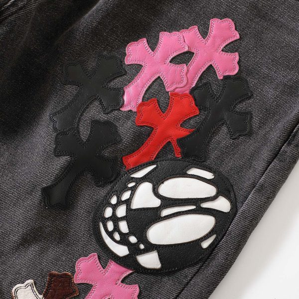 13434616267485187 CHROME HEARTS グラフィティデニムパンツ ダークグレー