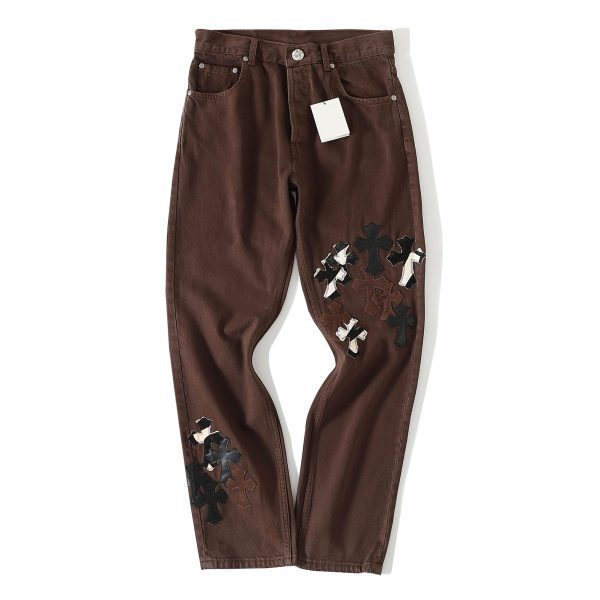 CHROME HEARTS クロスデニムパンツ ブラウン