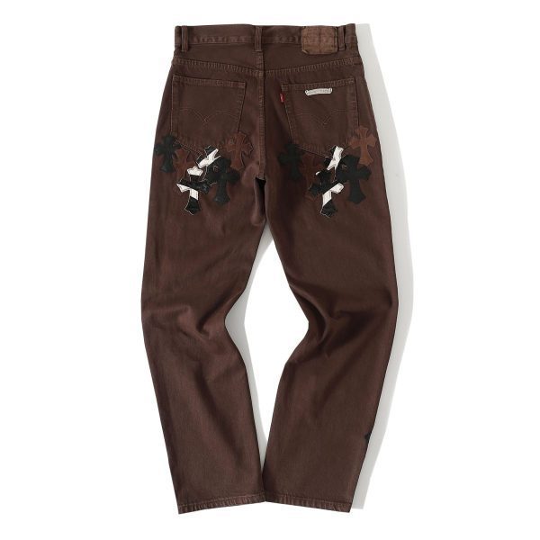 CHROME HEARTS クロスデニムパンツ ブラウン