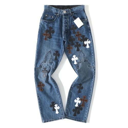 CHROME HEARTS クロスパッチワークデニム ブルー