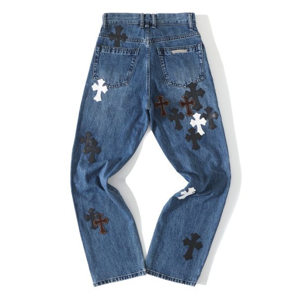 CHROME HEARTS クロスパッチワークデニム ブルー