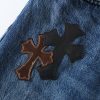 CHROME HEARTS クロスパッチワークデニム ブルー