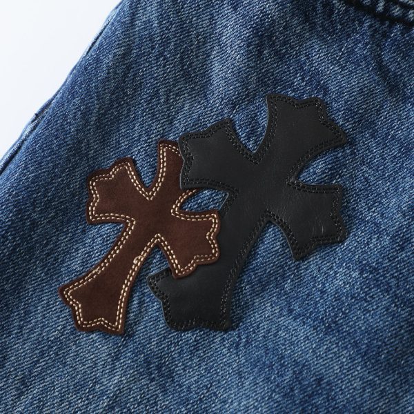 CHROME HEARTS クロスパッチワークデニム ブルー