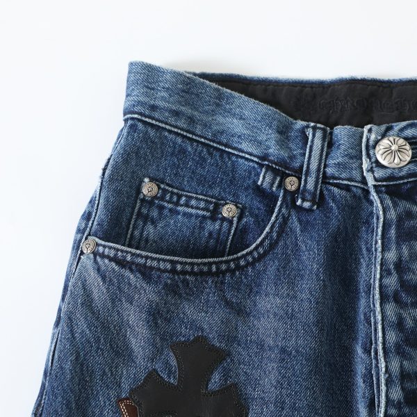 CHROME HEARTS クロスパッチワークデニム ブルー