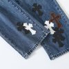 CHROME HEARTS クロスパッチワークデニム ブルー