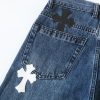 CHROME HEARTS クロスパッチワークデニム ブルー