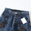 CHROME HEARTS クロスパッチワークデニム ブルー