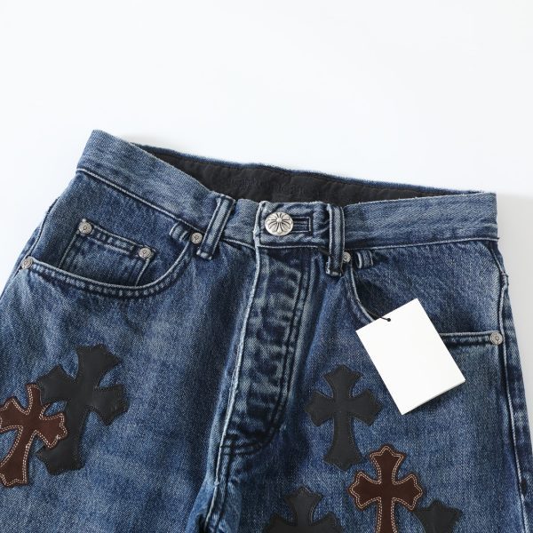 CHROME HEARTS クロスパッチワークデニム ブルー