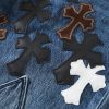 CHROME HEARTS クロスパッチワークデニム ブルー
