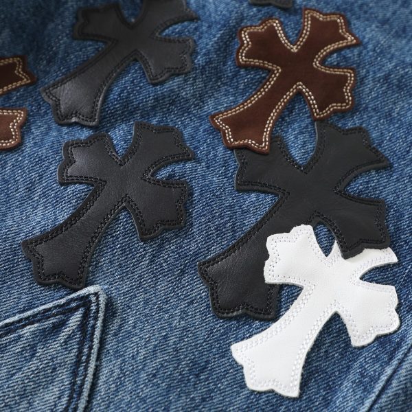 CHROME HEARTS クロスパッチワークデニム ブルー